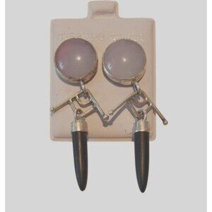 Earrings Blue Chalcedony Onyx Silver Post Silver Drop 10gr  Jerry & Fran H